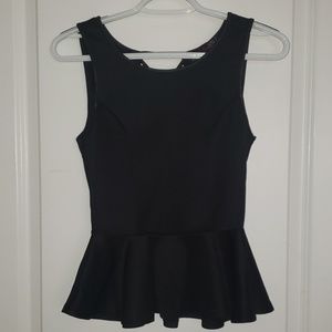 Black peplum shirt
